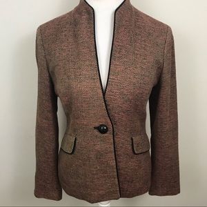 Jones New York One Button Viscose Silk Blazer Coat